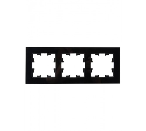 BRITE Рамка 3-ая РУ-3-2-БрЧ стекло черный  BR-M32-G-K02  IEK