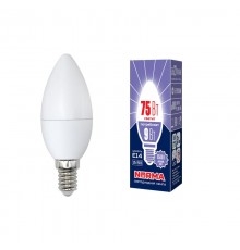 Лампа светодиодная LED-C37-9W/DW/E14/FR/NR LED. "свеча", матовая. Серия Norma. 6500K  UL-00003802  Volpe