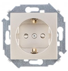 Simon 15 Шампань Розетка с/з Schuko со шторками, 16А 250В, винт. зажим  1591443-034  Simon
