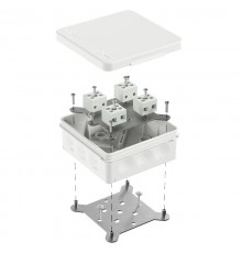 Коробка огнестойкая для о/п двухкомпонентная 60-0303-FR6.0-8 Е15-Е120 RAL9003 100х100х40 (16 шт/кор)  60-0303-9003-FR6.0-8  Промрукав