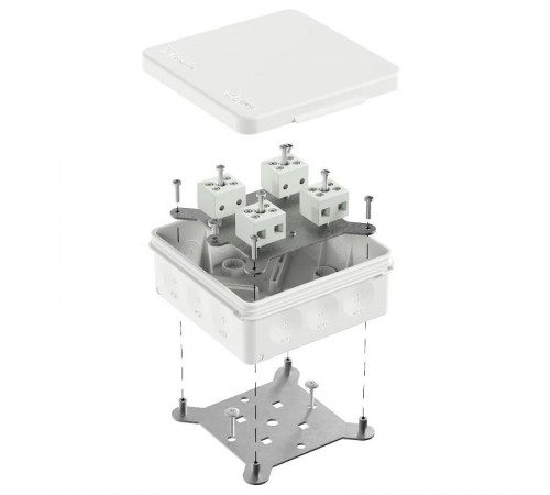 Коробка огнестойкая для о/п двухкомпонентная 60-0303-FR6.0-8 Е15-Е120 RAL9003 100х100х40 (16 шт/кор)  60-0303-9003-FR6.0-8  Промрукав