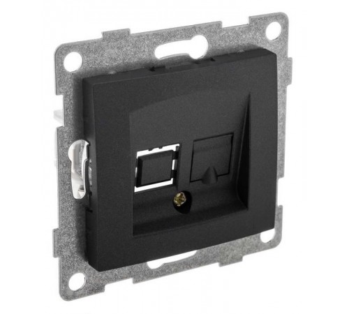 Bravo Розетка компьютерная RJ45, одинарная, СУ, графит  С10К1-010  GUSI Electric