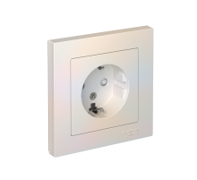 AtlasDesign Жемчуг Розетка с заземлением со шторками, 16А, (в сборе с рамкой)  ATN000444  SE