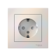 AtlasDesign Жемчуг Розетка с заземлением со шторками, 16А, (в сборе с рамкой)  ATN000444  SE