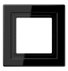 Рамка для вертикальной и горизонтальной установки, 1 пост; дюропласт; черный; LSDesign  LSD981SW  Jung