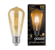 Лампа светодиодная LED 6Вт E27 220В 2400К  102802006  Gauss