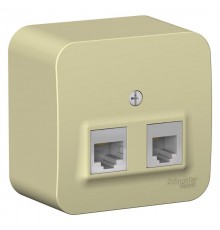 Blanca Бежевый О/У с изолирующей пластиной Розетка 2-ая: комп.RJ45, кат.5E + телеф. RJ11  BLNIA045117  SE