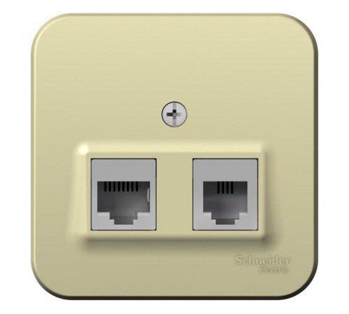 Blanca Бежевый О/У с изолирующей пластиной Розетка 2-ая: комп.RJ45, кат.5E + телеф. RJ11  BLNIA045117  SE