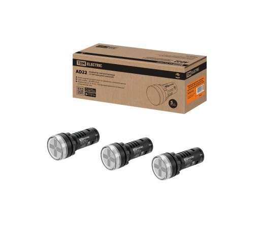 Индикатор (указатель) положения AD22-DRS (LED) матрица d22 мм красный/зеленый 220 В AC/DC  SQ0702-0103  TDM