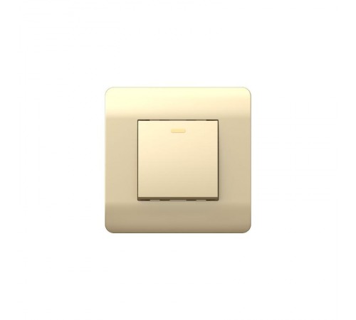 Выключатель 1-клавишный без фиксации с подсветкой, 10А, шампань(NEW3-E)  431402  CHINT