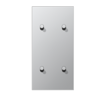 Центральная плата для выключателей, 2 поста (единая плата), для вертикальной установки, тумблеры 2+2, цилиндр; металл; алюминий; LS1912  AL12-25R0  