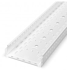 Лоток перфорированный Стандарт 300х80х3000 (0,8 мм) RAL 9003 (6 м/уп)  PR16.10331  Промрукав