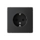 ArtGallery Карбон Розетка с заземлением, со шторками, 16А, механизм  GAL001045  SE