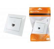 Розетка компьютерная RJ45  белая "Лама"   SQ1815-0016  TDM