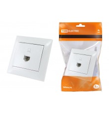 Розетка компьютерная RJ45  белая "Лама"   SQ1815-0016  TDM