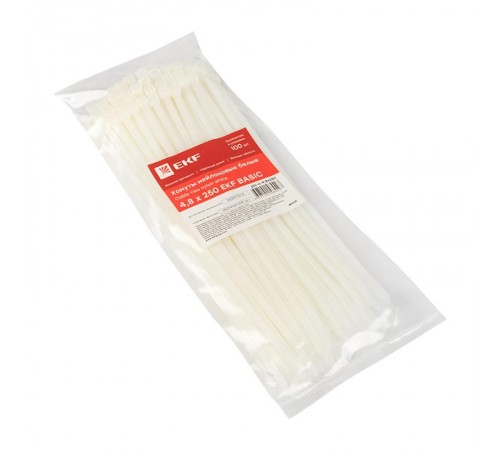 Хомут нейлоновый 4,8х250 (уп./100шт) EKF Simple  plc-c-4.8x250  EKF