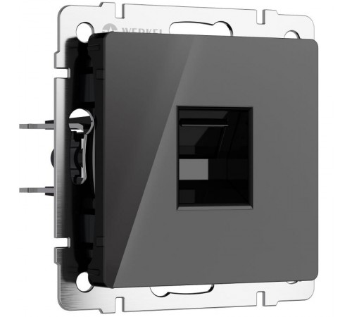 W1181048/ Электроустановочные изделия -Розетка Ethernet RJ-45 (черный акрил)a064046Werkel