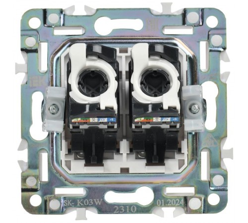 SKANDY Розетка компьютерная двойная RJ45 кат.5E SK-K03W арктический белый  SK-K20-1-K01  IEK