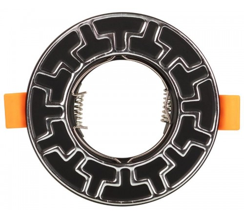 Светильник встраиваемый ST5 CH/BK штампованный MR16,12V/220V, 50W черный/хром  Б0036485  ЭРА