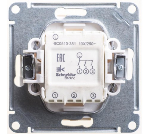 W59 Слоновая кость Выключатель 3-клавишный, 10АХ  VS0510-351-2-86  SE