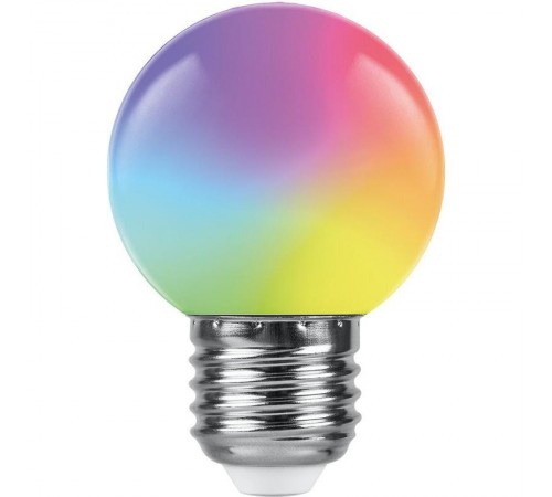 Лампа светодиодная LB-37 (1W) 230V E27 RGB для белт лайта G45 матовый быстрая смена цвета  38126  Feron