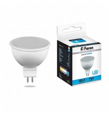 Лампа светодиодная LB-26 (7W) 230V G5.3 6400K MR16 матовая  25237  FERON