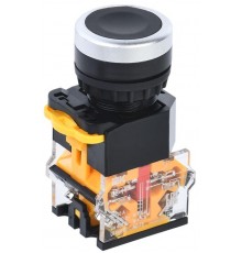 Кнопка D8-11 d=22мм 1з+1р черная   BBT30-11-3-22-K02  IEK