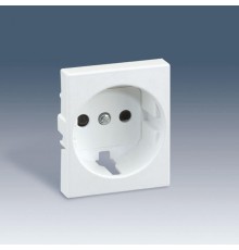 Simon 82 Накладка с защитными шторками на розетку с/з, широкий модуль, S82C, алюминий  82041-53  Simon