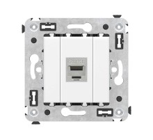Компьютерная розетка RJ-45 без шторки в стену, кат.5e одинарная экранированная, "Avanti", "Белое облако"  4400763  DKC