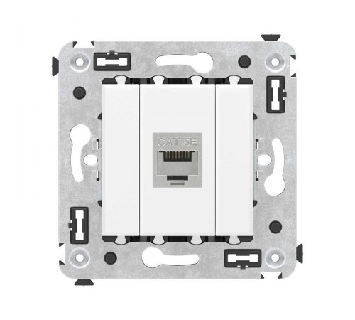 Компьютерная розетка RJ-45 без шторки в стену, кат.5e одинарная экранированная, "Avanti", "Белое облако"  4400763  DKC