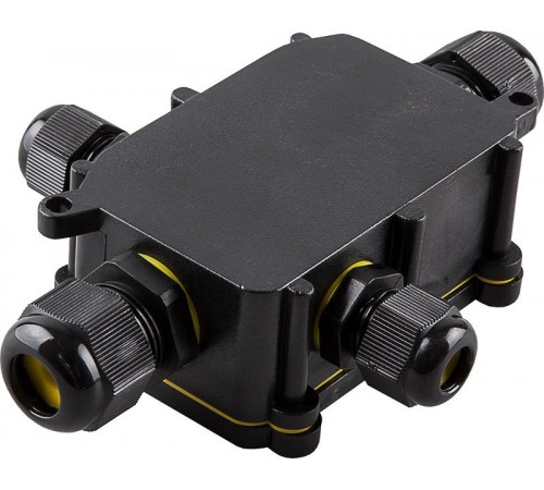 Коробка распределительная LD524 водонепроницаемая cоединительная Коробка 4 выхода с 4-х к коннектором,450V,140х100х36, черный  32247  FERON