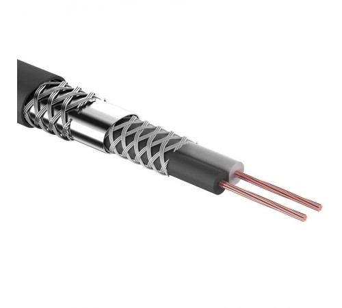 Кабель микрофонный 2х0,25 кв.мм, D 6,8 мм, черный, бухта 100 м  01-6029  REXANT