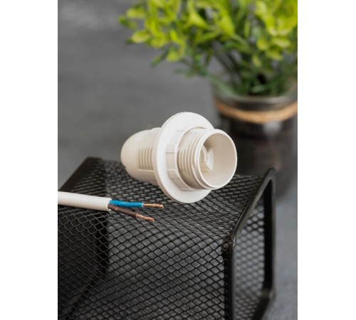 Патрон с кольцом термостойкий пластик Е14 белый PROxima  LHP-E14-r  EKF