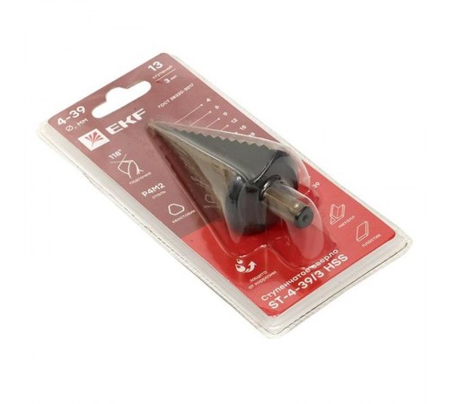 Ступенчатое сверло ST-4-39/3 HSS (13 ступ.)  ST-4-39/3  EKF