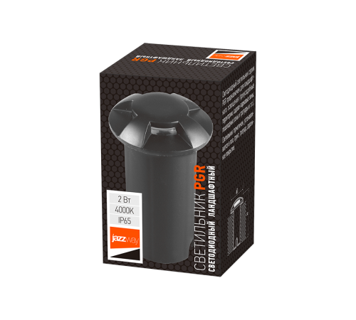 Светильник светодиодный садово-парковый венчающий  PGR R60/4 2w 4000K Black IP65 (грунтовый встраиваемый)  .5024885  Jazzway