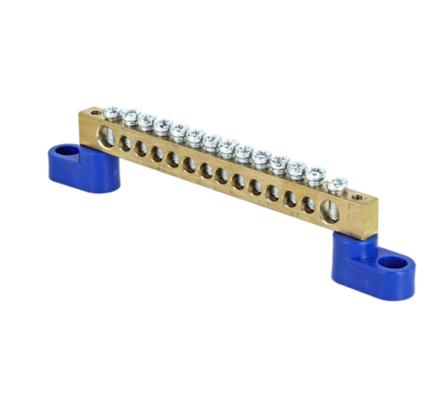 Шина "0" 63.14 (2 изолятора стойка) латунь EKF PROxima  sn0-63-14-2  EKF