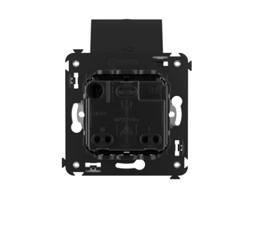 Розетка с крышкой в стену, 2P+E, "Avanti", "Черный квадрат"  4402013  DKC