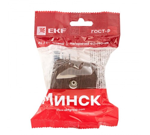 Розетка TV 1-местная ОП Минск 75Ом 5-862МГц тёмное дерево EKF  EGA00-027-40  EKF
