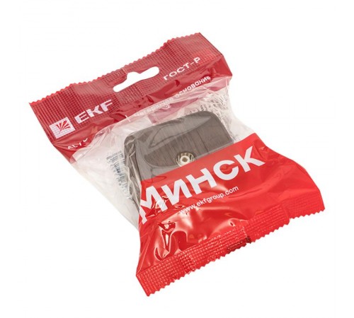 Розетка TV 1-местная ОП Минск 75Ом 5-862МГц тёмное дерево EKF  EGA00-027-40  EKF