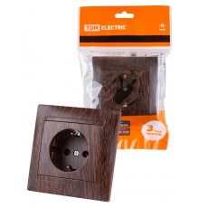 Розетка 2П+З 16А 250В венге "Лама"  SQ1815-0423  TDM
