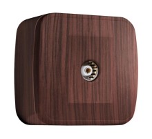 Розетка TV 1-местная ОП Минск 75Ом 5-862МГц тёмное дерево EKF  EGA00-027-40  EKF