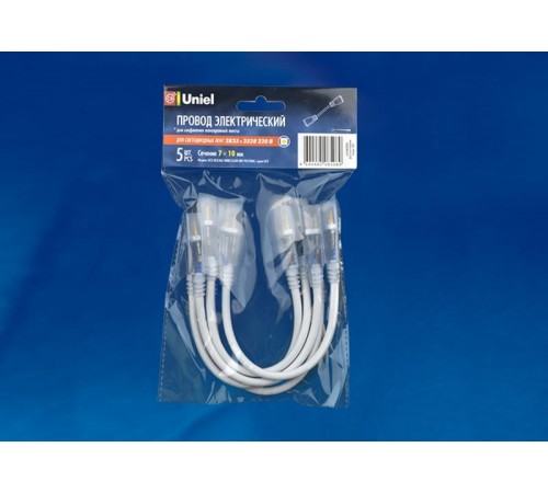 Коннектор для LED ленты 220В 3528, 2 контакта, прозрачный, UCX-SK2/A67-NNN CLEAR 005 POLYBAG 5 шт/упак  10830  Uniel