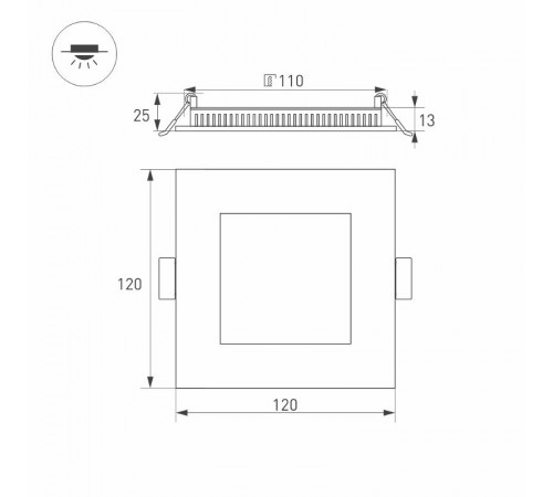 Светильник DL-120x120M-9W Warm White  020127  Arlight