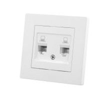 Розетка компьютерная двойная RJ45 белая "Сенеж"   SQ1816-0044  TDM