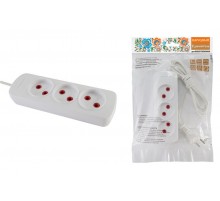 Удлинитель народный  УН3  3 гнезда, 1,5метра, б/з, ШВВП 2х0,75 мм2  6А/250В  SQ1303-1200  TDM