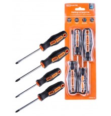 Набор отверток 4 шт.: SL5х75, SL6х100, PH1х75, PH2х100 (блистер), CR-V "Алмаз"  SQ1013-0201  TDM
