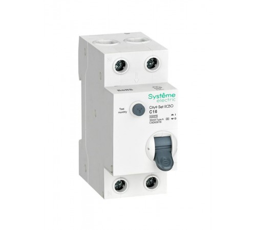 Выключатель автоматический дифференциального тока 1P+N 16A C 6kA 30мА Тип-А City9  C9D65616 Systeme Electric