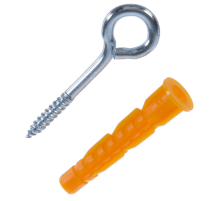 Шуруп-кольцо 4х40 с универсальным дюбелем 6х36 (2шт) - пакет  114040  Tech-KREP