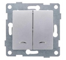 Ugra Выключатель 2кл. (инд), СУ , 10А, 250В, серебро  С11В28-004  GUSI Electric