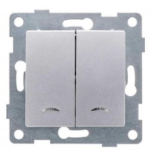 Ugra Выключатель 2кл. (инд), СУ , 10А, 250В, серебро  С11В28-004  GUSI Electric